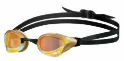 Lunettes De Compétition Natation Arena Cobra Core Swipe Mirror Yellow Gold