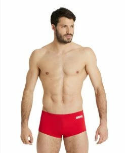 Short De Bain Taille Basse Arena Homme Team Uni Rouge