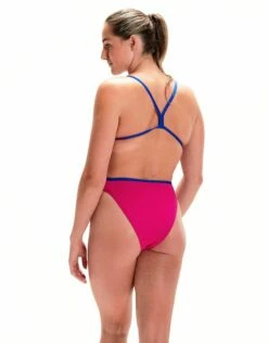 Maillot De Bain 1 Pièce SPEEDO Solid Vback Swimsuit - Pink -FRANCE NATATION Soldes 678306435 max2