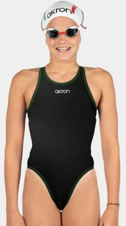 Maillot De Bain Fille Akron Babbitt JR Evo Bicolor Black/Comedy