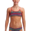 Maillot De Bain Funkita 2 Pièces Fille Fire Tribe Noir -FRANCE NATATION Soldes fire tribe
