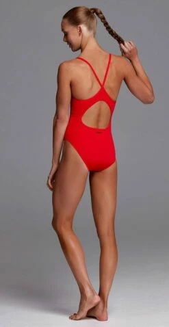 Maillot De Bain Funkita Fille Diamond Back - Still Red -FRANCE NATATION Soldes fs11g00467 1