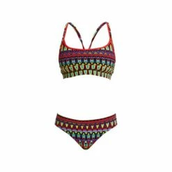 Maillot De Bain Funkita 2 Pièces Fille Fire Tribe Noir -FRANCE NATATION Soldes funkita fire tribe sports top brief maillot 2 pieces femme natation 0