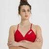 Haut Maillot De Bain Femme Arena Team Uni Rouge -FRANCE NATATION Soldes haut rouge face