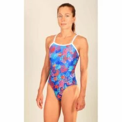 Devant -FRANCE NATATION Soldes nereid coral blue4