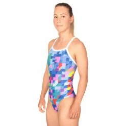 Maillot De Bain De Natation Femme Mako Nereid Pixel -FRANCE NATATION Soldes nereid pixel2