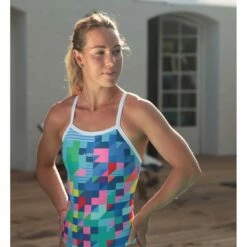 Maillot De Bain De Natation Femme Mako Nereid Pixel -FRANCE NATATION Soldes nereid pixel4