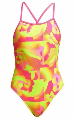 Maillot De Bain Funkita Fille Tie Me Tight - Pinged Pink -FRANCE NATATION Soldes pinged pink girls3