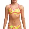 Maillot De Bain Funkita 2 Pièces Fille Criss Cross - Pinged Pink -FRANCE NATATION Soldes pinged pink girls 2p5