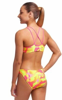 Maillot De Bain Funkita 2 Pièces Fille Criss Cross - Pinged Pink -FRANCE NATATION Soldes pinged pink girls 2p 2